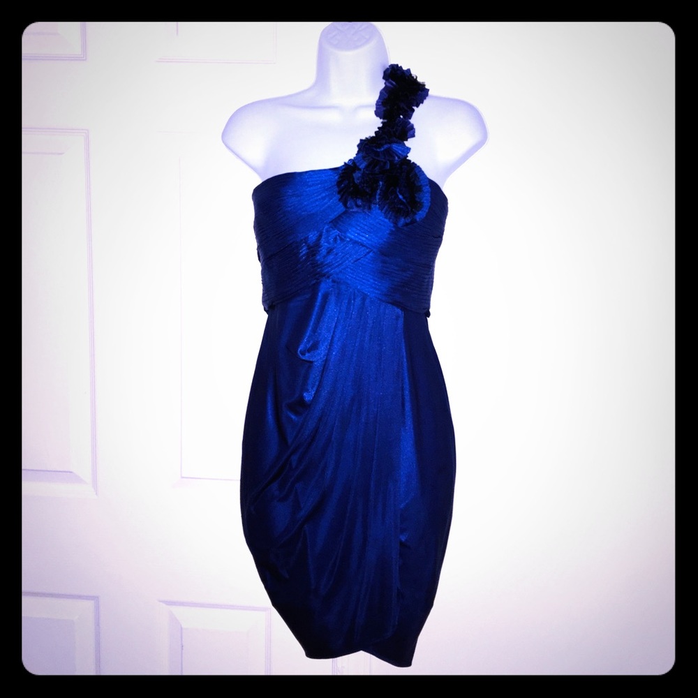 BCBGMAXAZRIA Midnight Blue One-Shoulder (Cocktail)